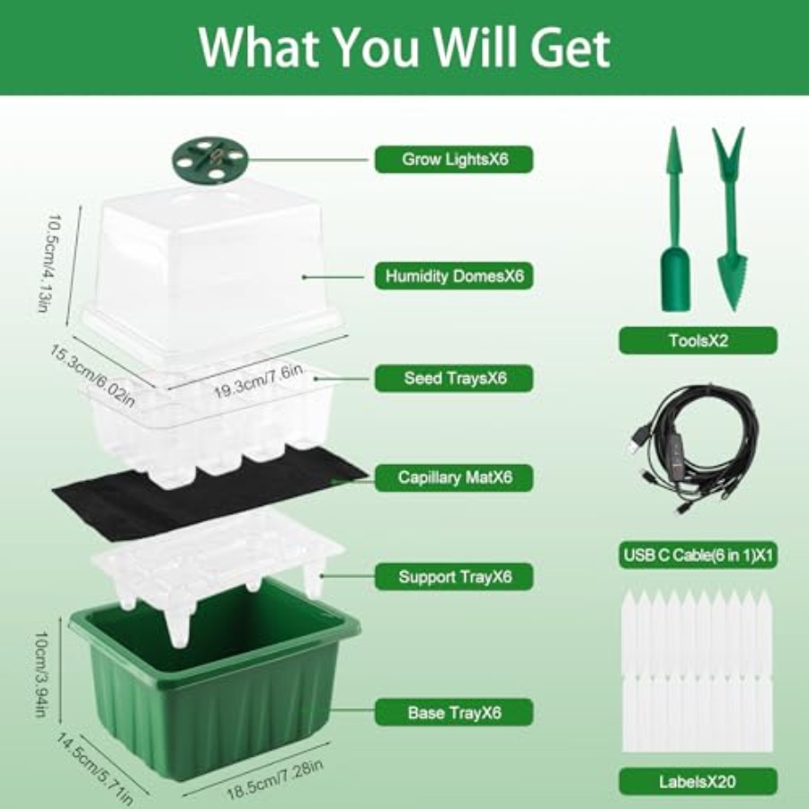 Seed Starter Tray with Light 6 - огляд і ціна Greenhouse Mini Indoor