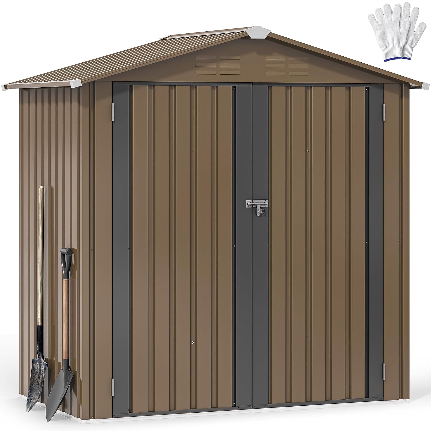 6x4ft Metal Outdoor Storage Sh - огляд і ціна Gardening Tools Heavy Duty