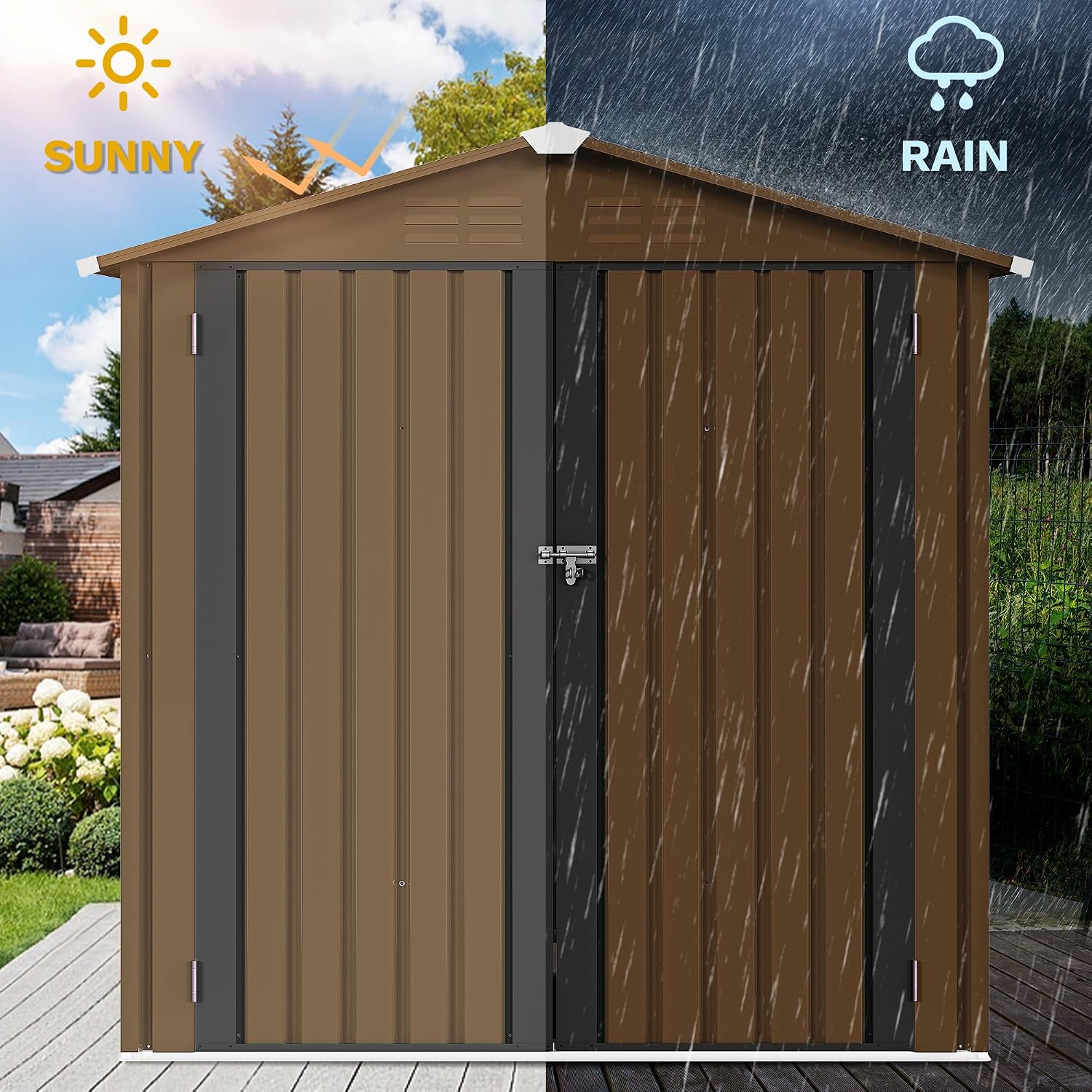 6x4ft Metal Outdoor Storage Sh - огляд і ціна Gardening Tools Heavy Duty