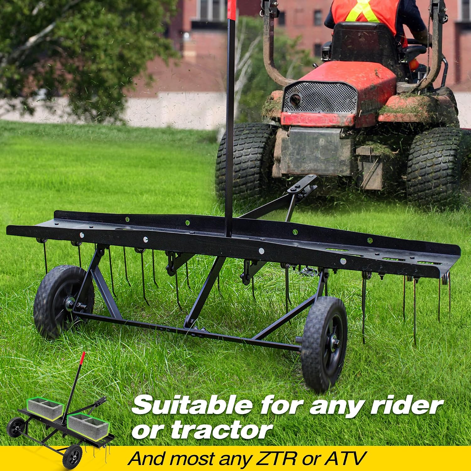 Tow Behind Lawn Dethatcher Rak - огляд і ціна Gardening Tools Equipment