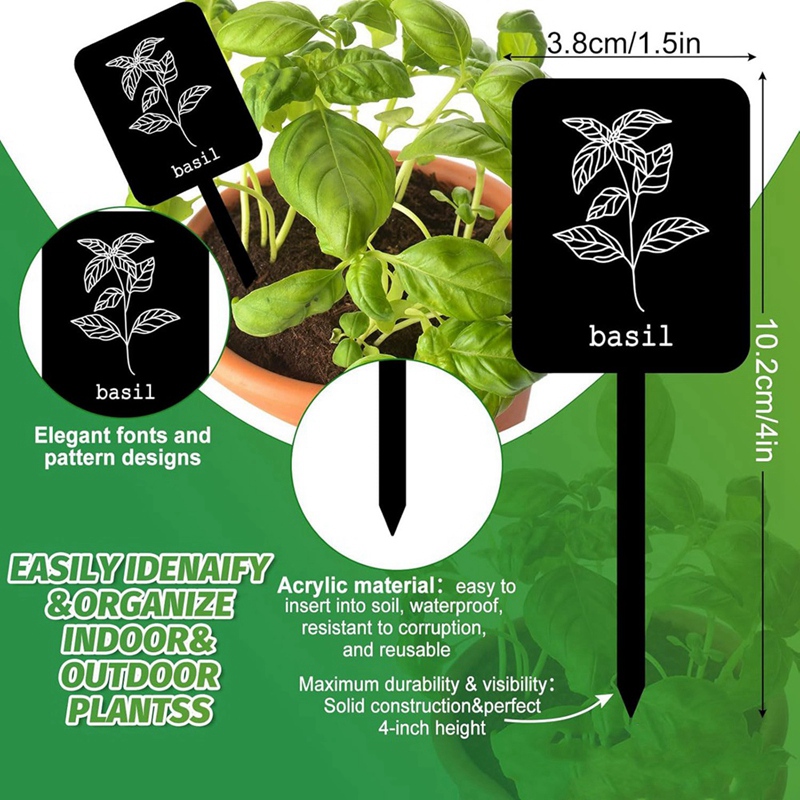 24Pcs Acrylic Plant Label Sign - огляд і ціна Gardening Tools With Names